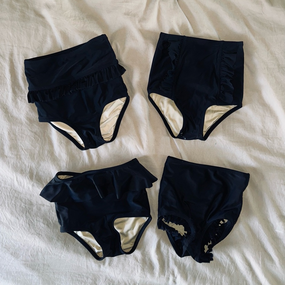 4 Kortni Jeane High Waisted Toddler Black Swim Bottoms Size 24m Neutral Bundle